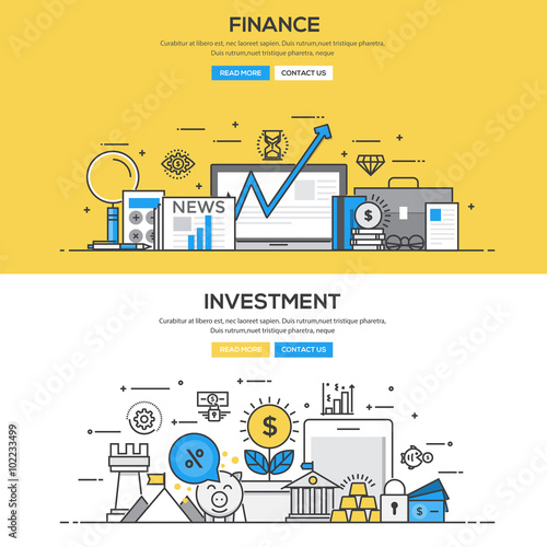 Flat design line concept - Investment and Finance
