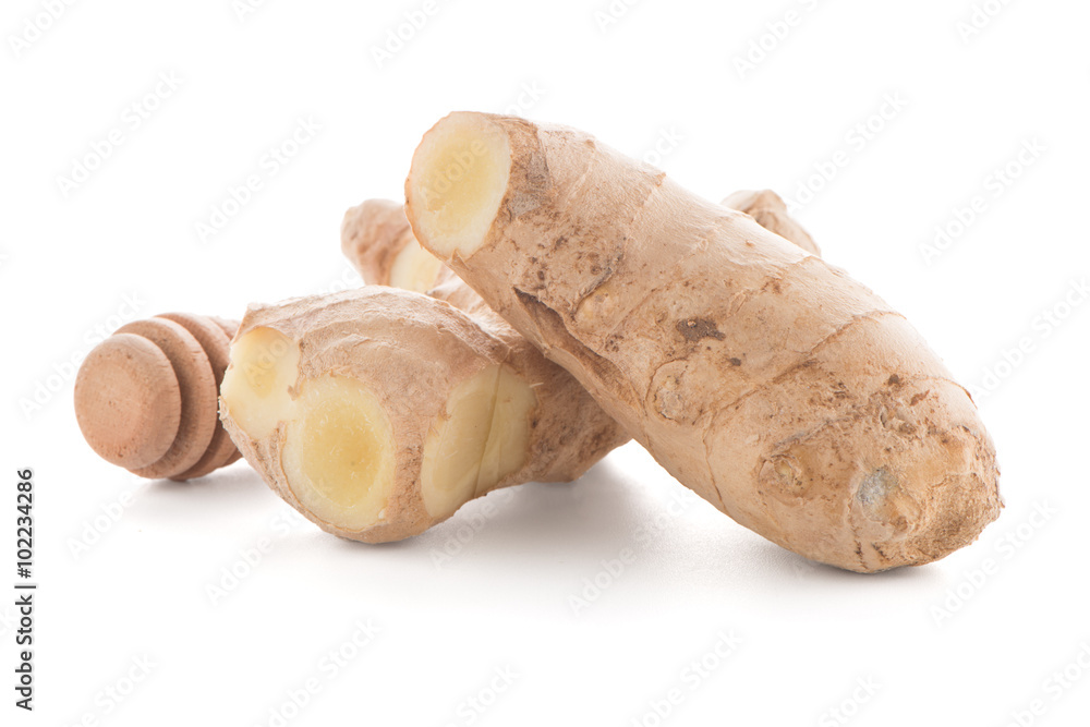 Fototapeta premium Ginger root on white
