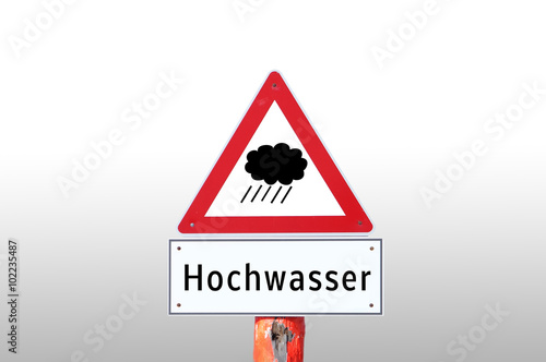 Warnschild Hochwasser photo