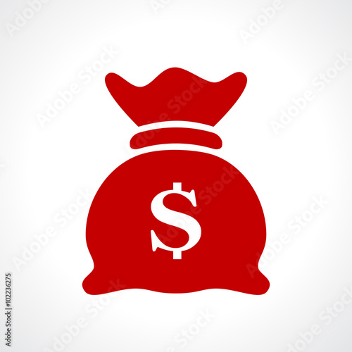 Red money bag icon