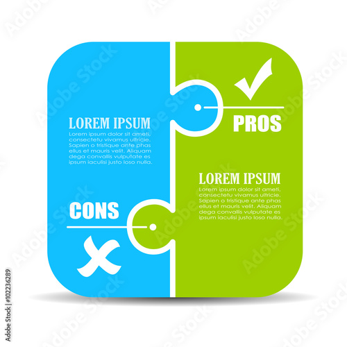 Pros vs cons puzzle diagram