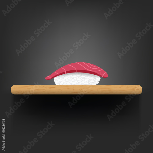 Sushi on black background