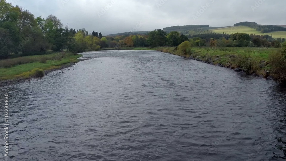 Aerial shot of the River Tweed in Innerleithen, Scottish borders
Aerial shot of the River Tweed in Innerleithen, Scottish borders