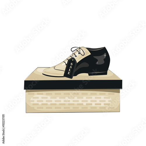 Elegant men's shoes. Argentine tango dance shoes. Vector illustration, isolated on white background.