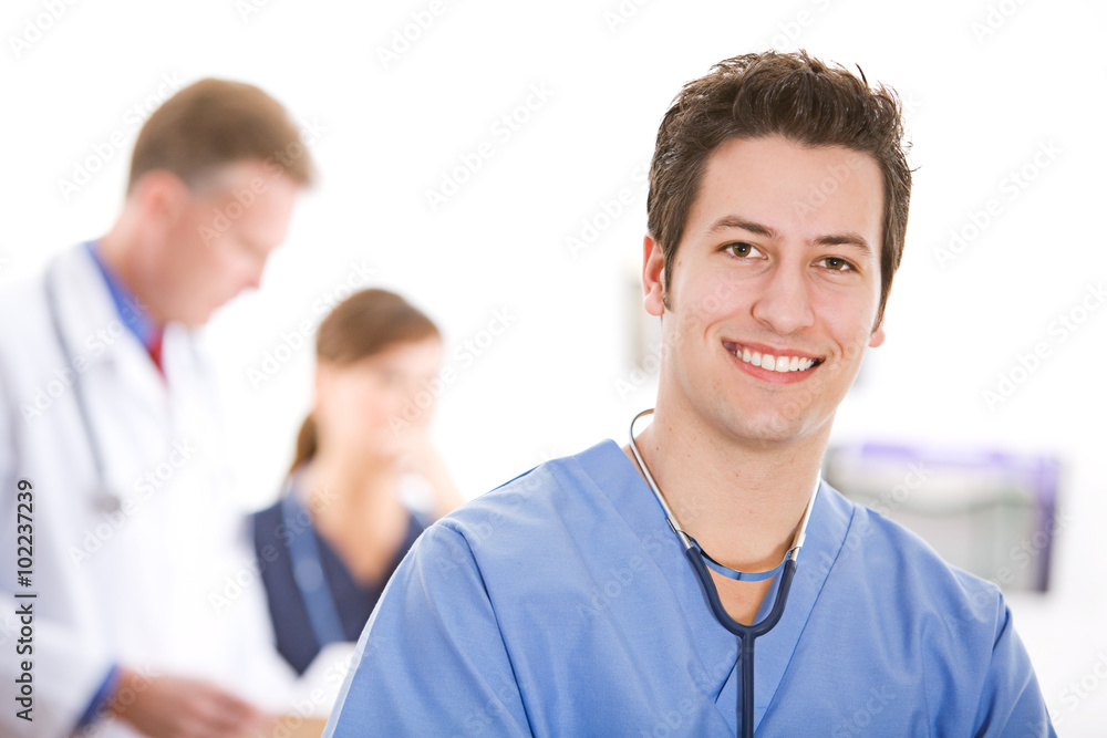 Doctors: Male Doctor in Scrubs Wearing Scrubs Doctors: Male Doctor in Scrubs Wearing Scrubs