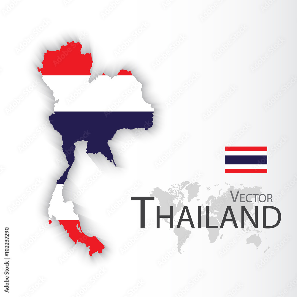 Fototapeta premium Thailand ( flag and map )( Transportation and tourism concept ), thailand is one of AEC ( ASEAN Economic Community )