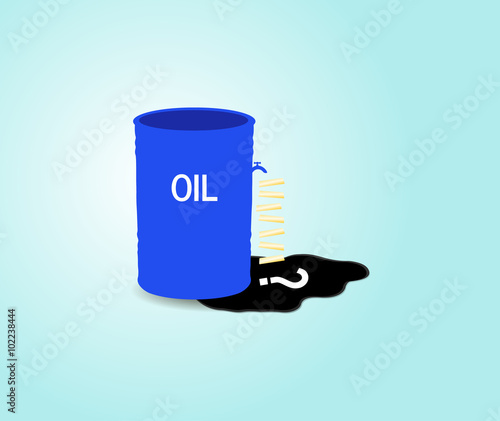 Iron barrel of oil. Vector illustration