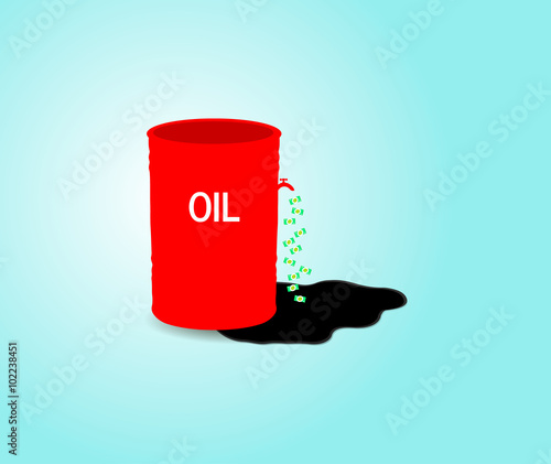 Iron barrel of oil. Vector illustration