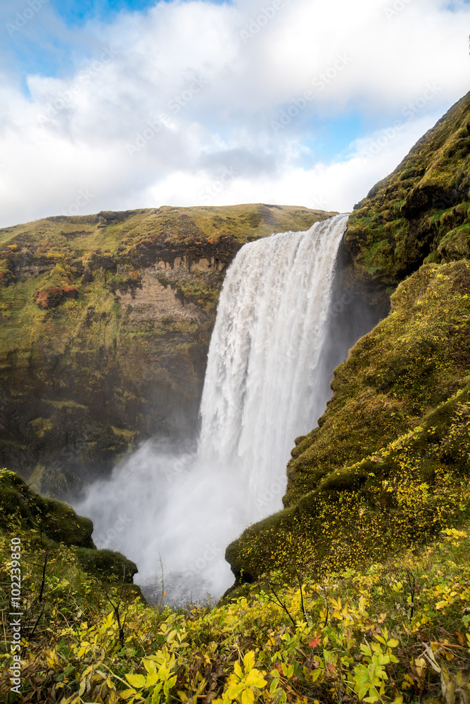 Skogafoss, beautiful waterfall in Iceland Skogafoss, beautiful waterfall in Iceland