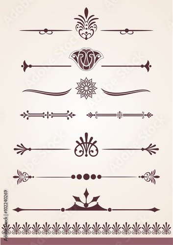 Page and text dividers and decorative design elements