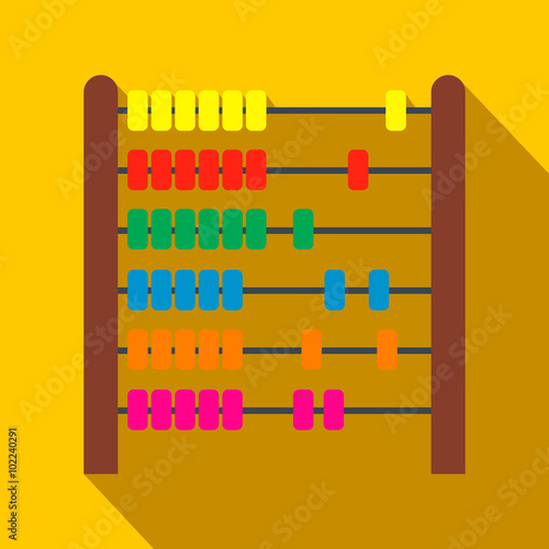 Colorful children abacus flat icon 