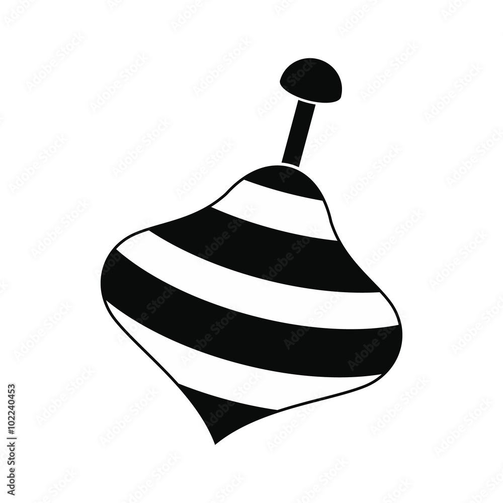 Fotografie Toy spinning top black simple icon