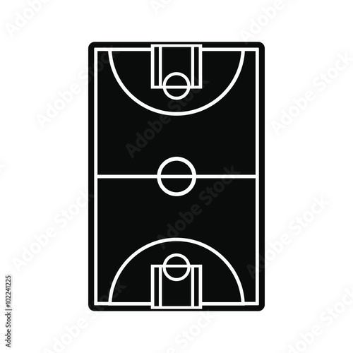 Basketball court field icon