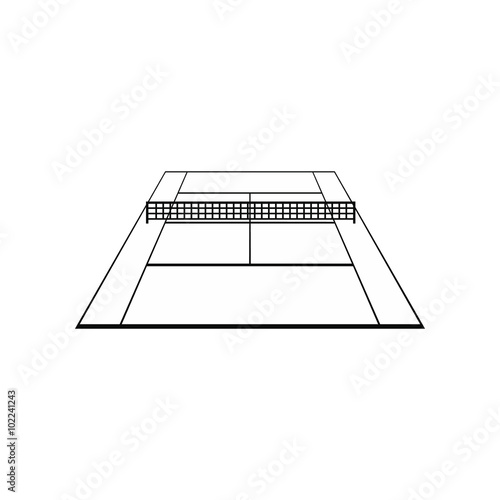 Tennis court black simple icon