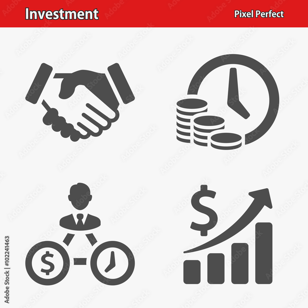 Investment Icons. Professional, pixel perfect icons optimized for both large and small resolutions. EPS 8 format.