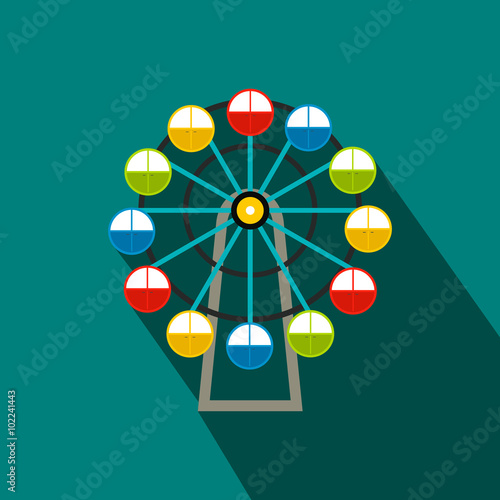 Ferris wheel flat icon 