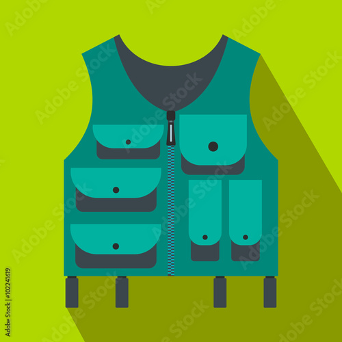 Hunter vest flat icon 