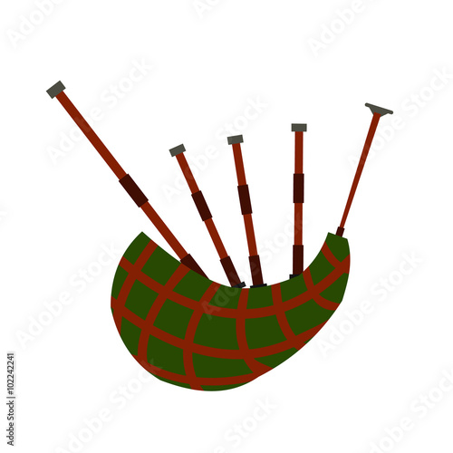 Scottish bagpipe flat icon