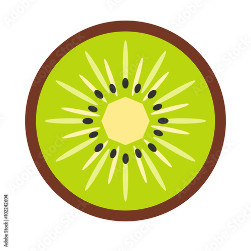Sliced kiwi flat icon