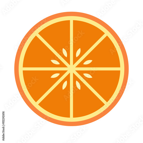 Sliced orange flat icon