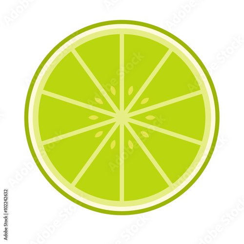 Sliced lime flat icon