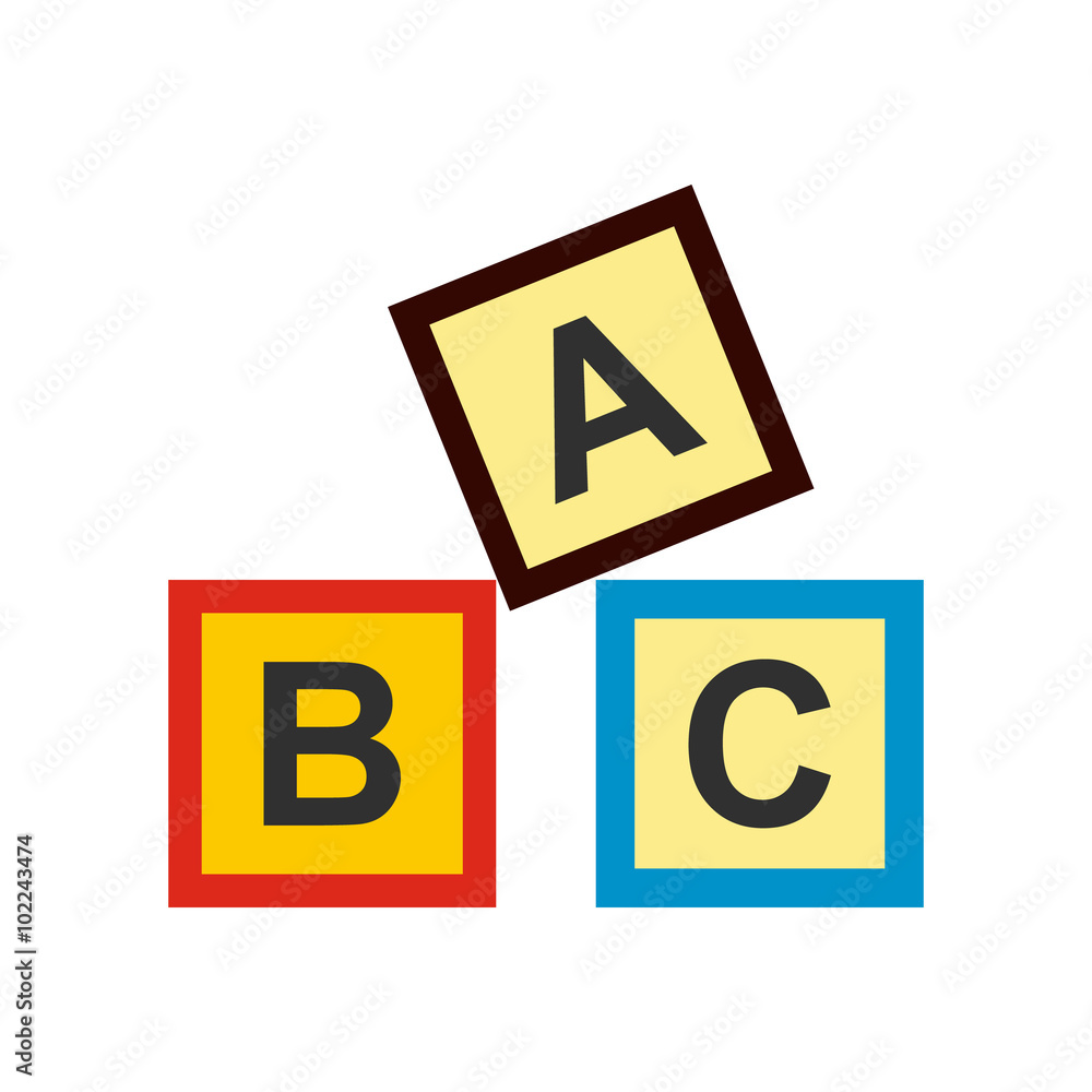 ABC blocks toy flat icon ABC blocks toy flat icon