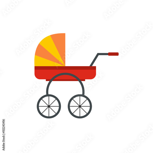Baby carriage flat icon