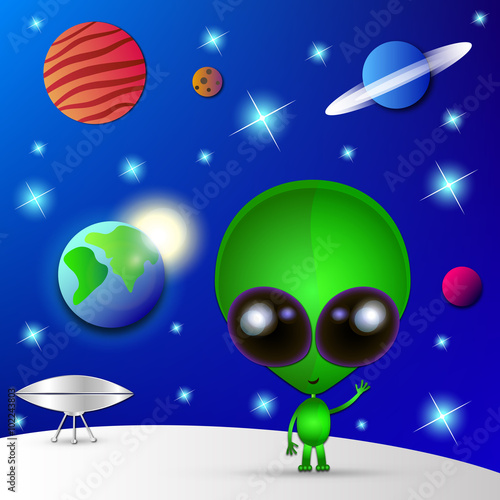 Cartoon Character Funny Alien