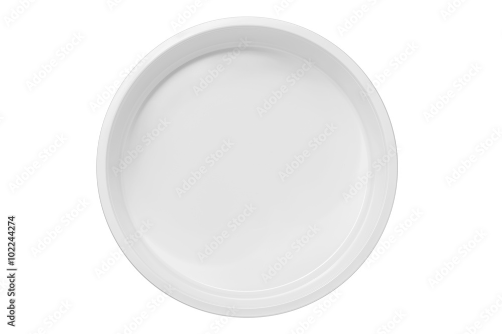 Empty clean big bowl isolated on white background, top view, cli Empty clean big bowl isolated on white background, top view, cli