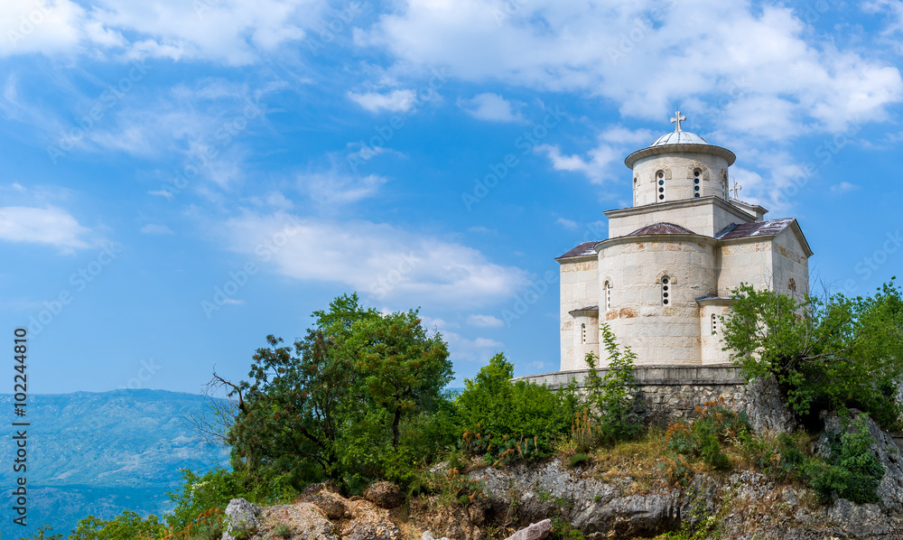 The Saint Stanko, Svetog Stanka church. Lower church of Ostrog monastery complex in the mountains of Montenegro.