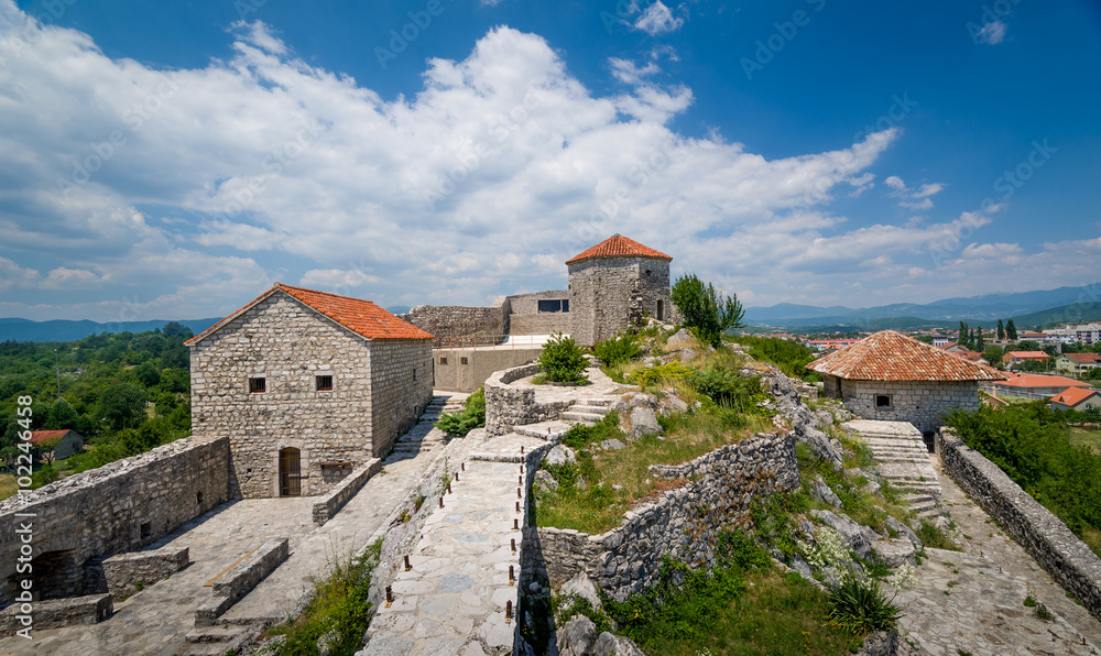 Abandoned historical ruins od Bedem fortress in Niksic town, Montenegro.