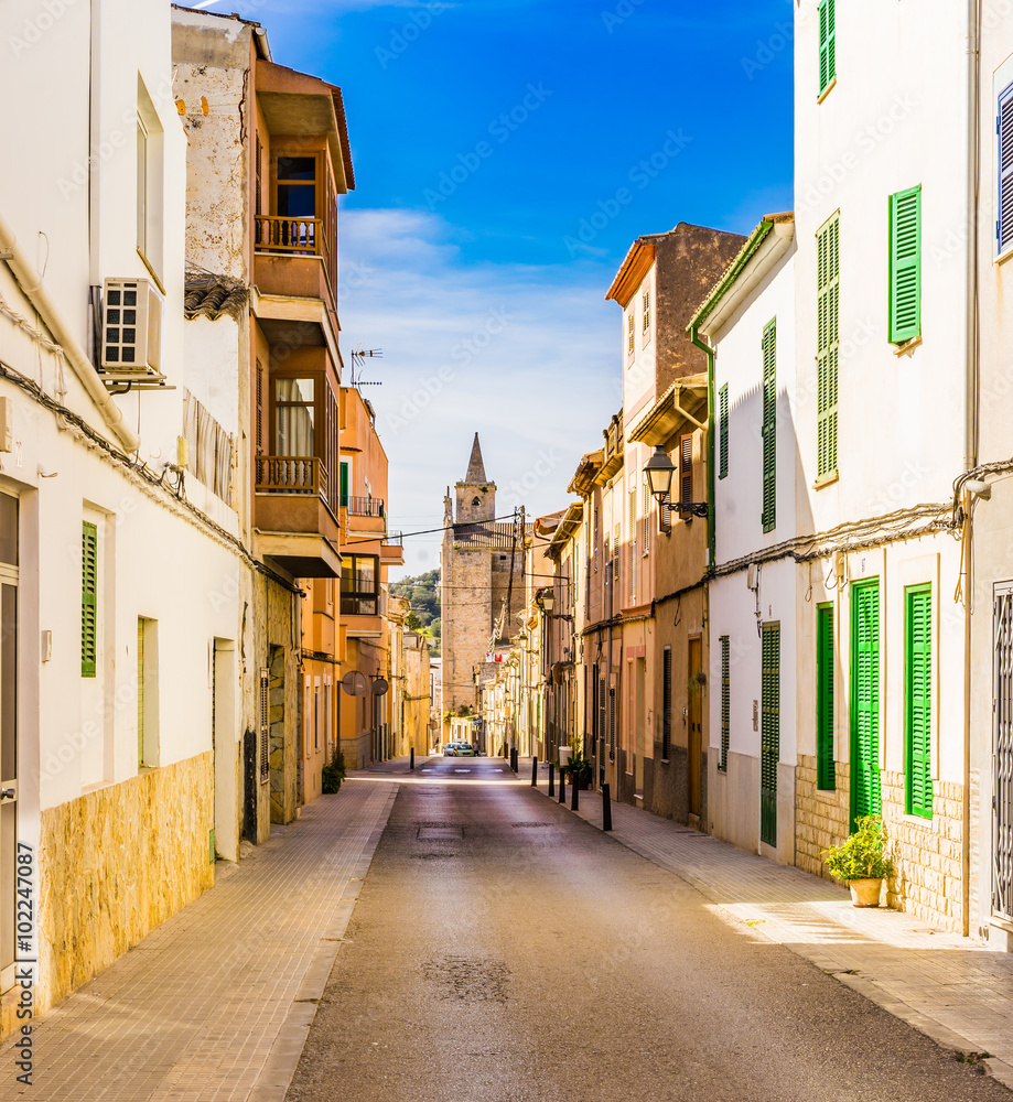 View of an mediterranean old town street