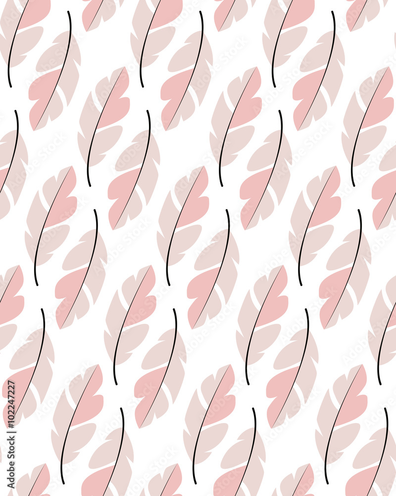 Seamless pattern design with bohemian hand drawn feathers Seamless pattern design with bohemian hand drawn feathers