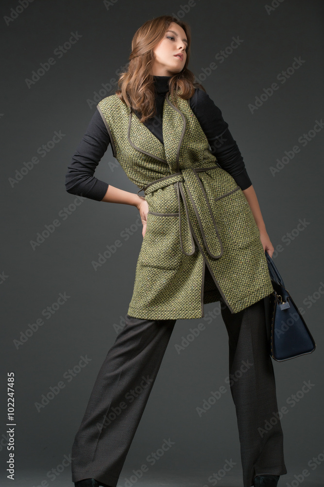 a dark-haired girl - fashion model on a dark-haired girl - fashion model on