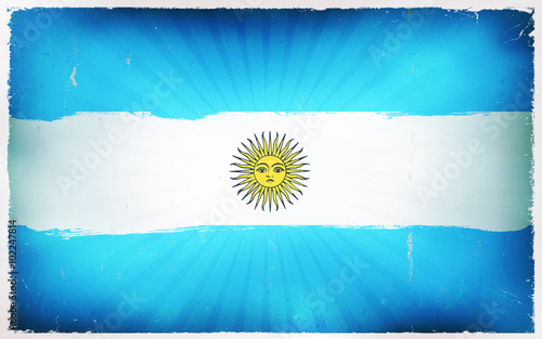Vintage Argentina Flag Poster Background