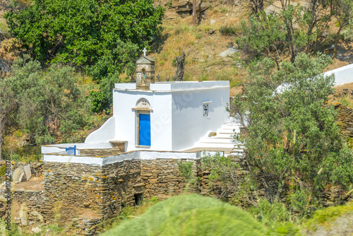 Traditional greek church in Mykonos, Greece. © inbulb1