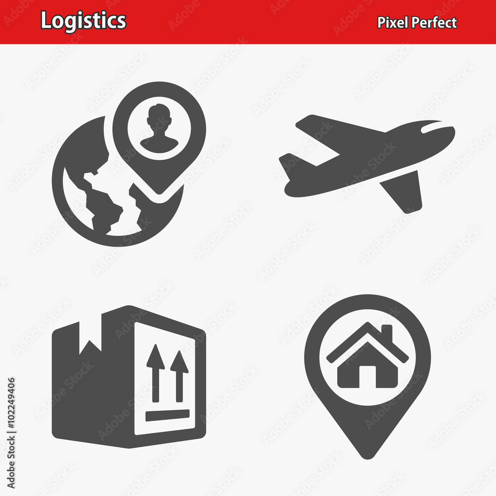 Logistics Icons. Professional, pixel perfect icons optimized for both large and small resolutions. EPS 8 format.