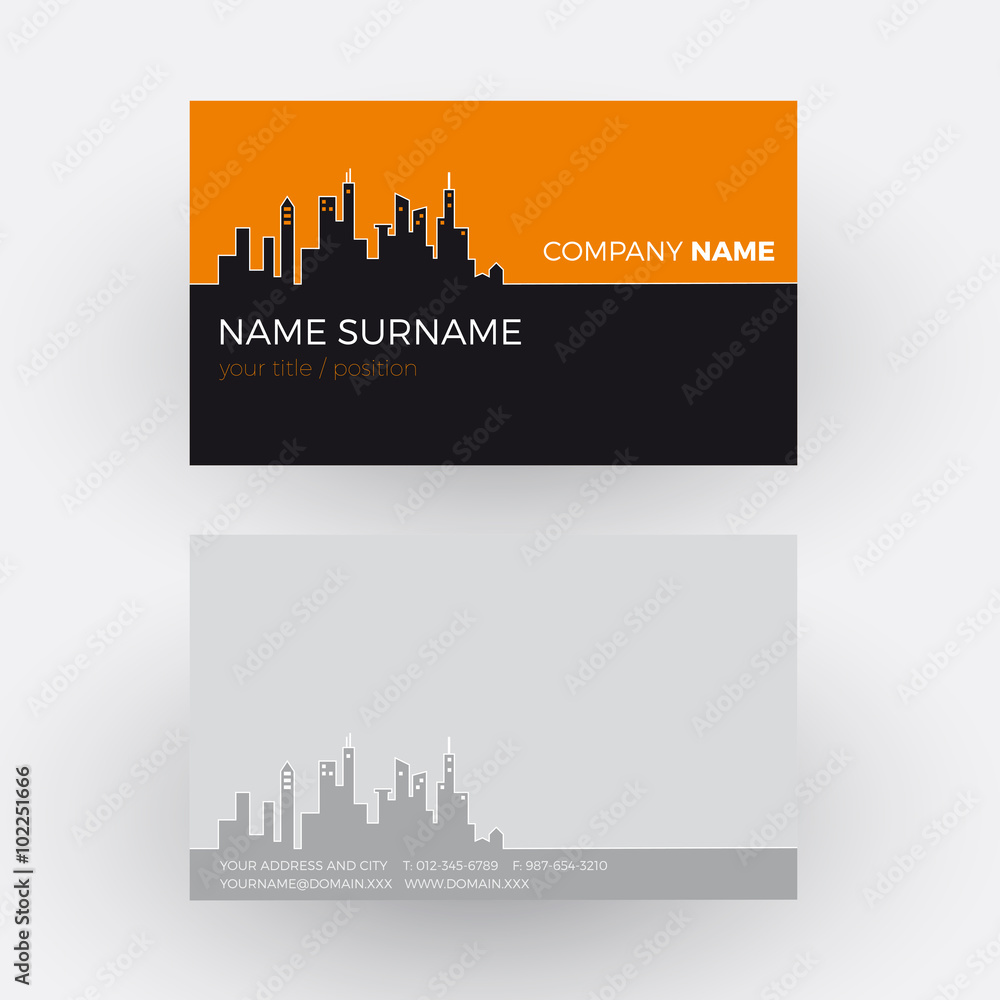 Vector Abstract city and buildings background. Business card