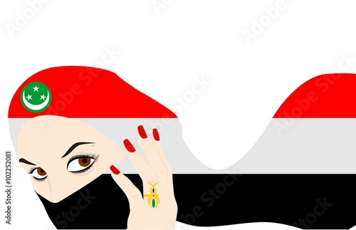 girl and flag egypt