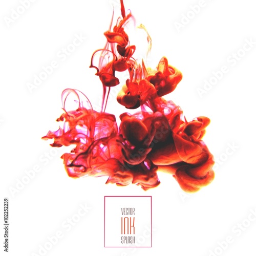 Vector abstract ink splash in water 