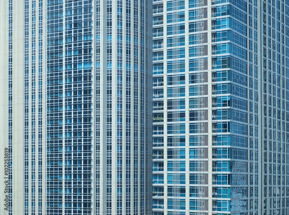 View of huge, luxury skyscraper in Bangkok.