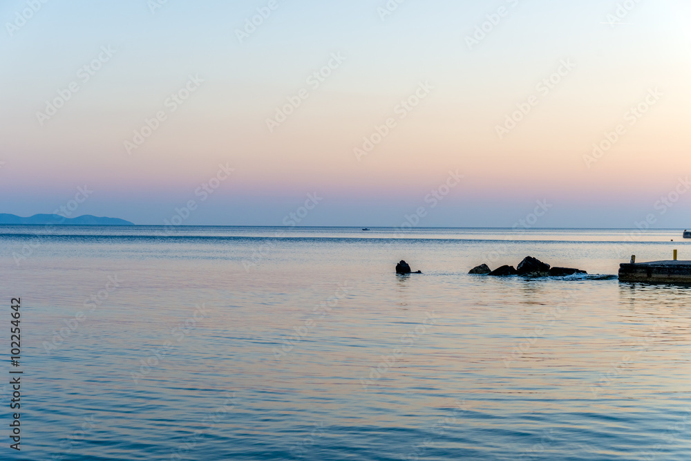 Obraz premium Impressive colorful sunset in Mykonos, Greece.
