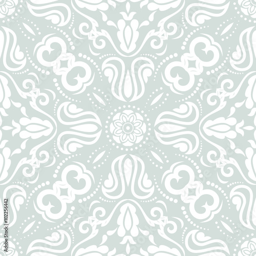 Oriental classic pattern. Seamless abstract light blue and white background