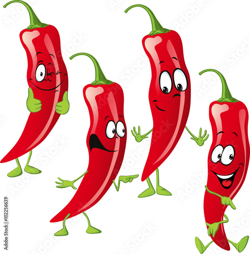 chili pepper cartoon  isolated on white background