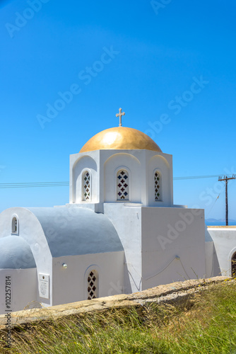 Traditional greek church in Mykonos, Greece.