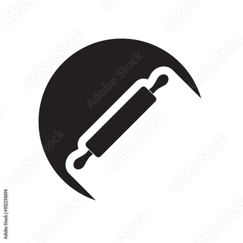black icon with rolling pin
