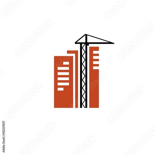 Vector of house icon.  Business team for construction icon. Business icon for the company. Abstract symbol of house. Design element. Vector illustration.