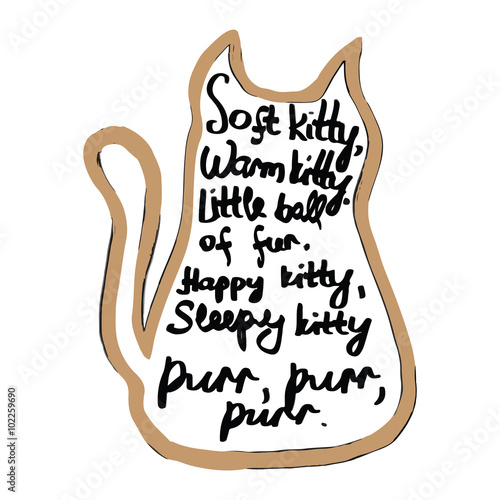 vector cat doodle and poem