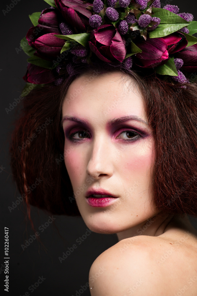  girls with beautiful flowers on the head and a stylish makeover