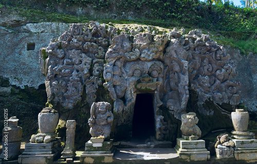 Goa Gajah ancient temple in Bali, Indonesia photo
